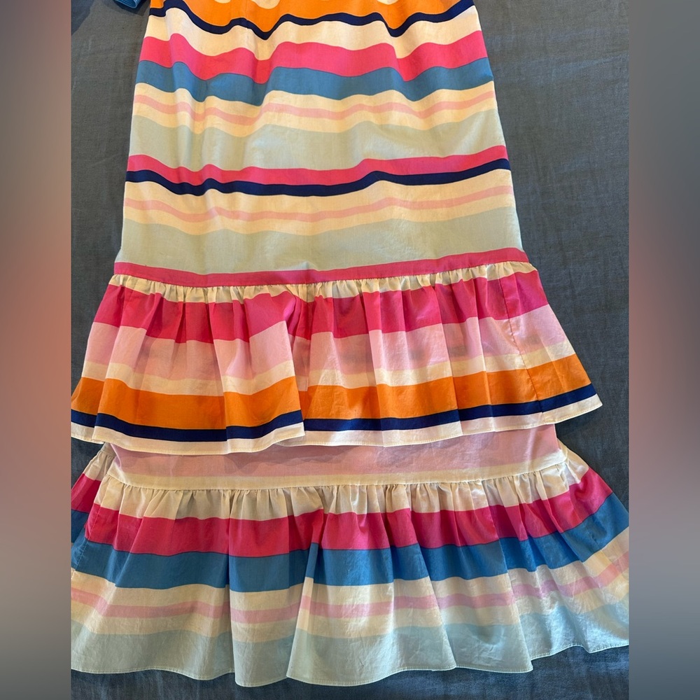 Women’s' Multi-Color Striped Ruffle Dress - Picture 8 of 10